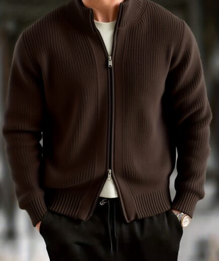 1-Piece Men's Chunky Knit Cardigan - Autumn/Winter Casual Street Style