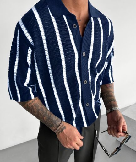 Men's Semi-Sheer Knit Pullover