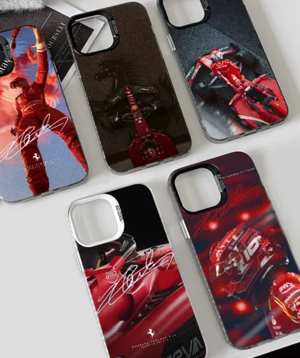 1PC C-Charles Leclerc 16 F1 Phone Case Phone Case IMD color silver shell For iPhone 16 15 14 13 12 11 Pro Max Plus